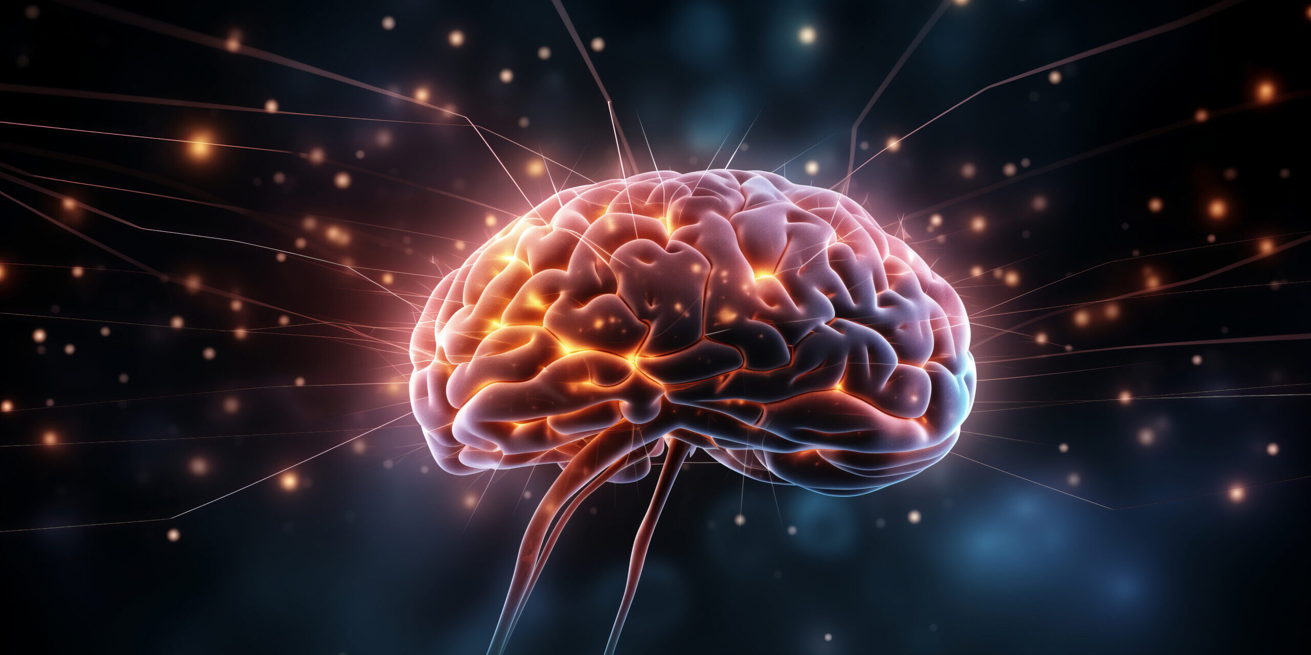 Brain model on dark background
